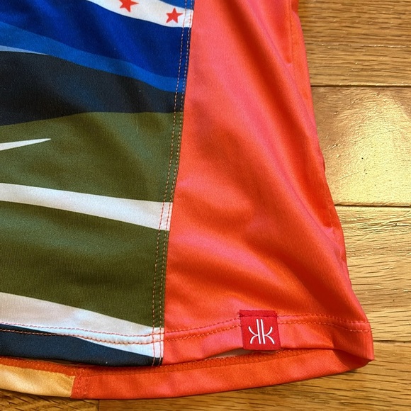 Krimson and Klover Vida shirt jersey. Small. Color is Sunburst Coral. - Picture 5 of 6